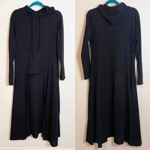 Women's Hooded High Low Drop Shoulder Longline Sweater XL